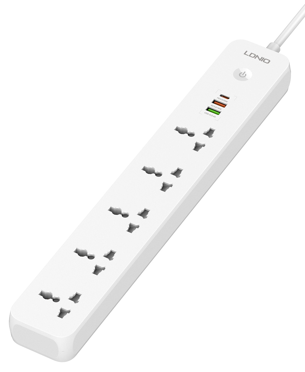 LDNIO Power Strip / 5 AC + 2 USB + 1 Type-C ports / 2500 Watts Power