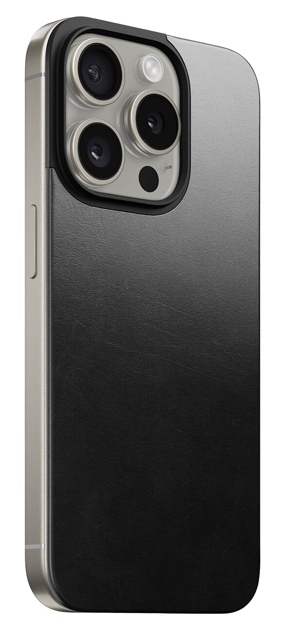 Nomad Magnetic Leather Back for iPhone 15 Pro Max / Black Leather