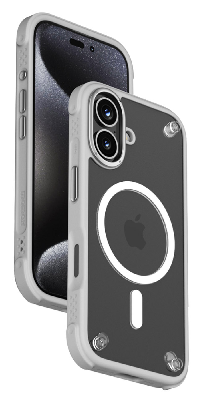 Momax Air Case for iPhone 16 / MagSafe / Drop-resistant / Clear With Grey Frame