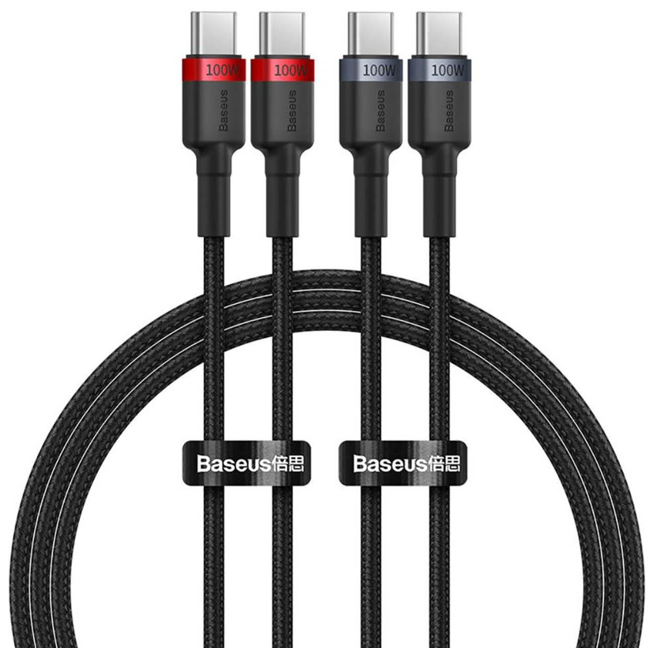 Baseus Cable Pack / Type-C to Type-C / 100W Power / 1 Meter Length / Pack of 2