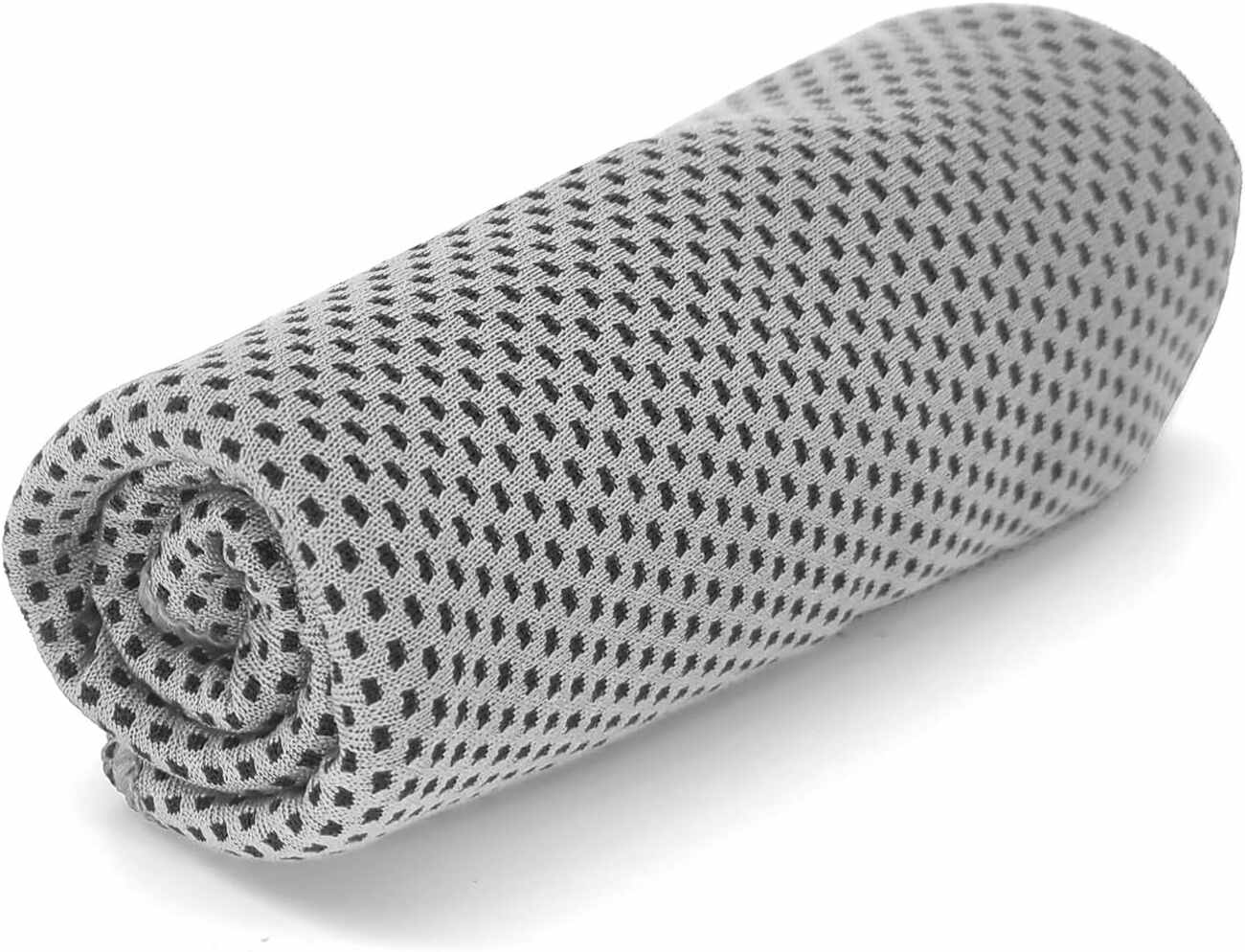 A cold towel / Wet it.. shake it off.. and enjoy the cold / Gray