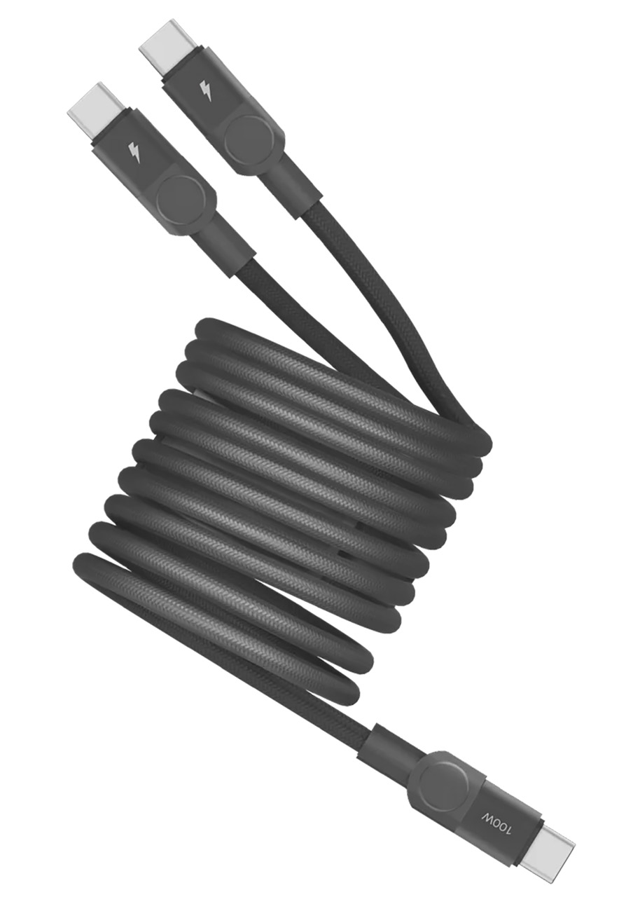 Momax Mag.Link Magnetic Cable / Type-C to Dual Type-C / 100W Power / 2 Meters / Black