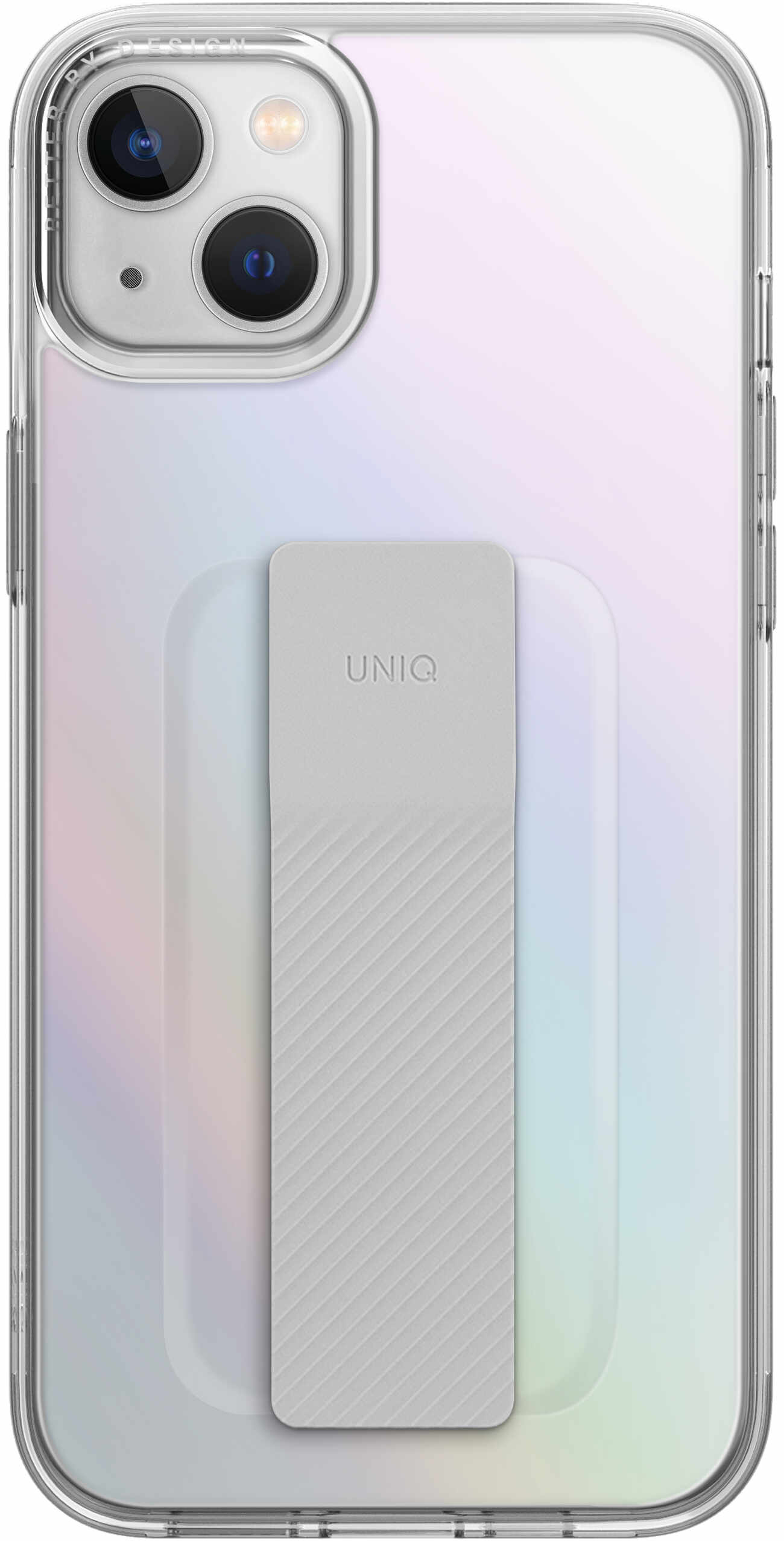 UNIQ Heldro Mount Case for iPhone 14 Plus / Built in Strap & Magnet / Iridescent Clear
