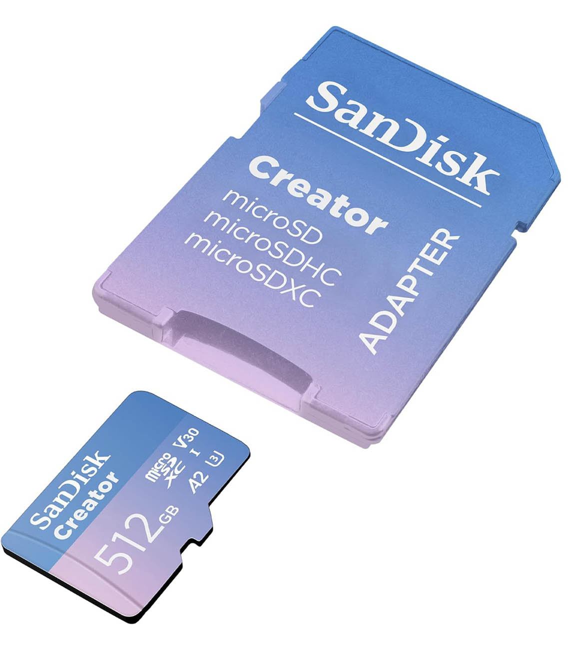 SanDisk Creator Memory Card / With SD Adapter / 512GB Capacity