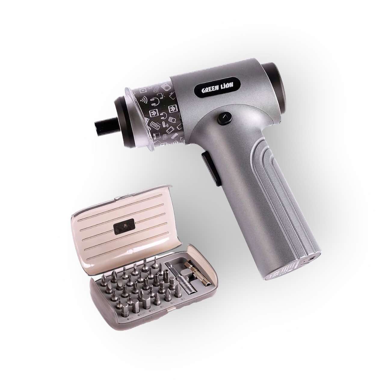 Green Electric Screwdriver Set / Includes 35 Pieces / Fast & Useful / With LED Light