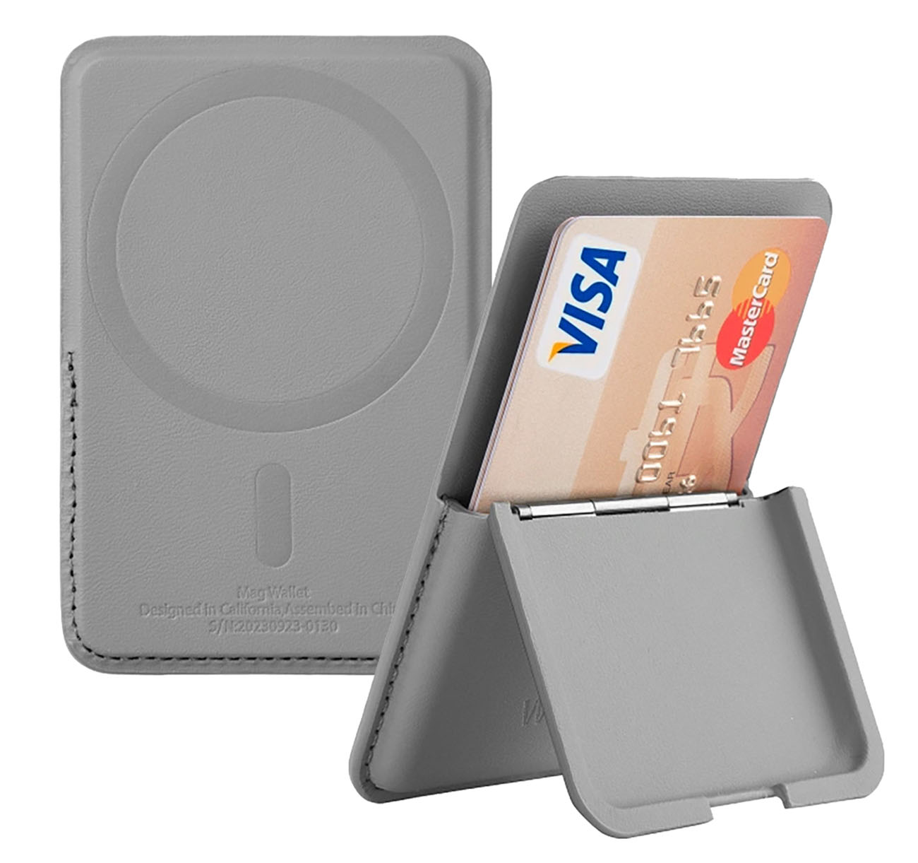 WiWU Magnetic Phone Stand / Built-in Wallet / Supports MagSafe / Grey