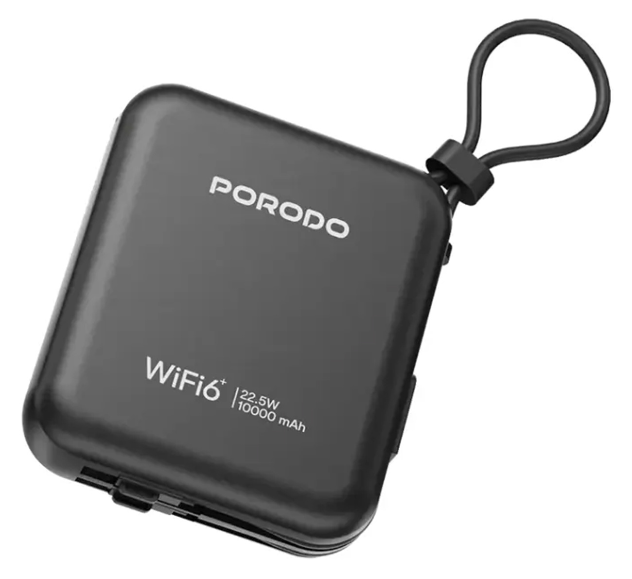 Porodo Portable 4G Mini Router / With 10,000 mAh Battery / Built-in Type-C & Lightning Cable