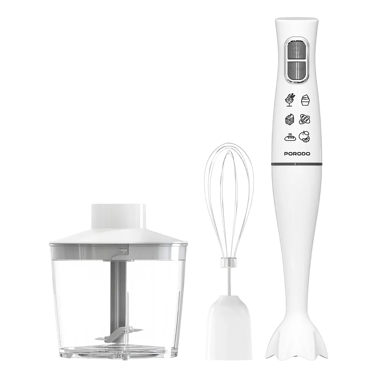 Porodo Hand Blender / 500ml Capacity / 300W Power / With Multiple Attachments
