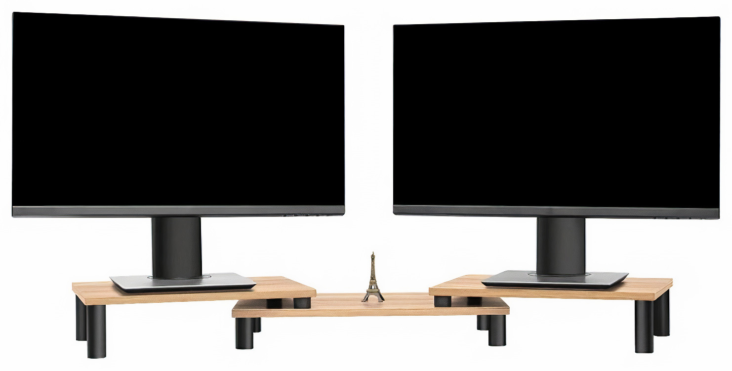 Desktop Monitor Stand / Strong Wood / 3 Piece Set