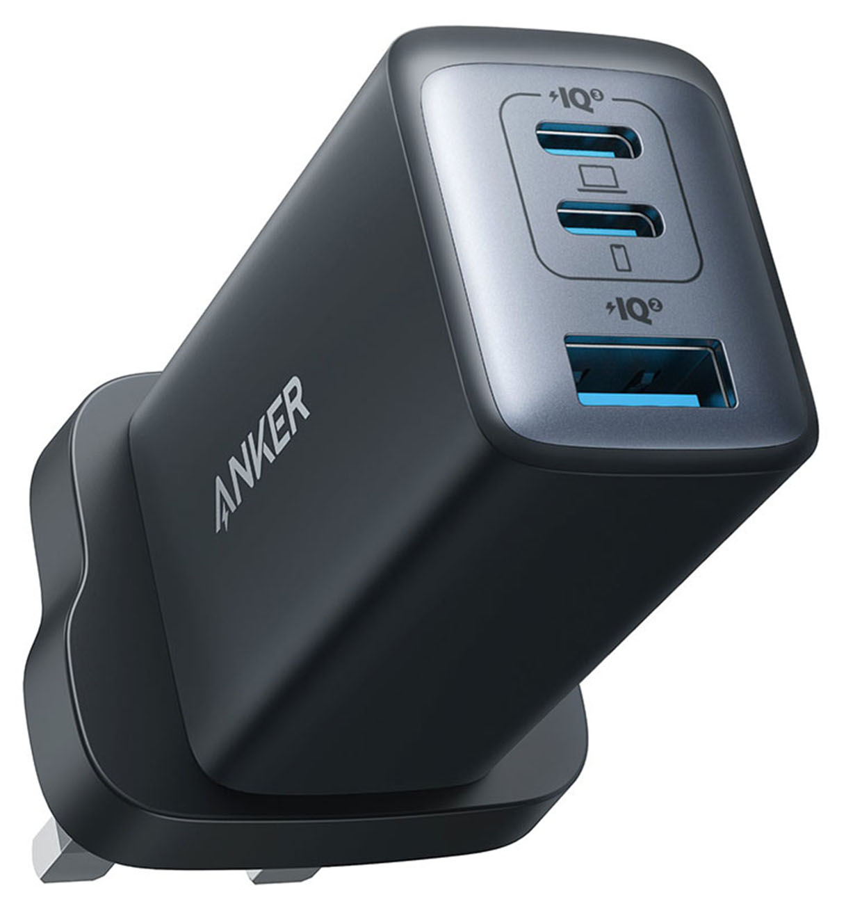 Anker GaN Charger / 65W Power / 2 Type-C Ports & 1 USB-A Port / Black
