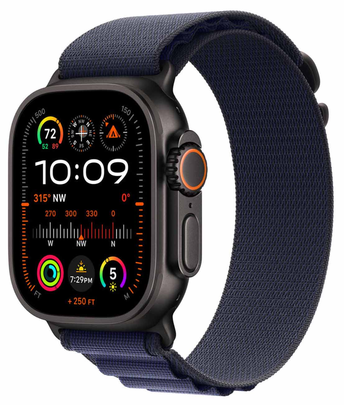 974Bands Alpine Loop Sport Strap / Size 42 / 44 / 45, / 49 / Navy Blue with Black Steel