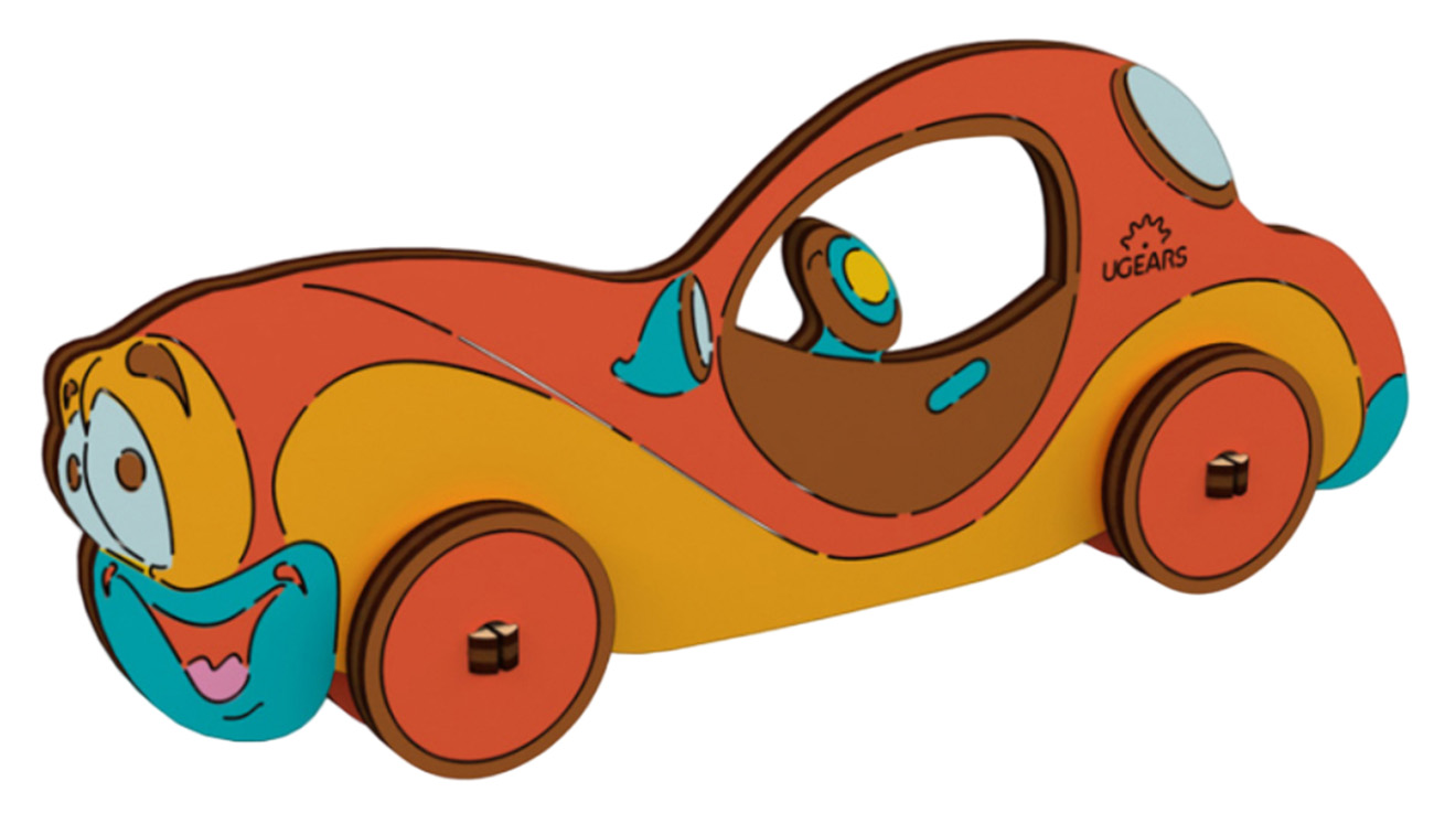 Ugears Kids Coloring Model / Wooden Pieces / Beautiful 3D Design / Car