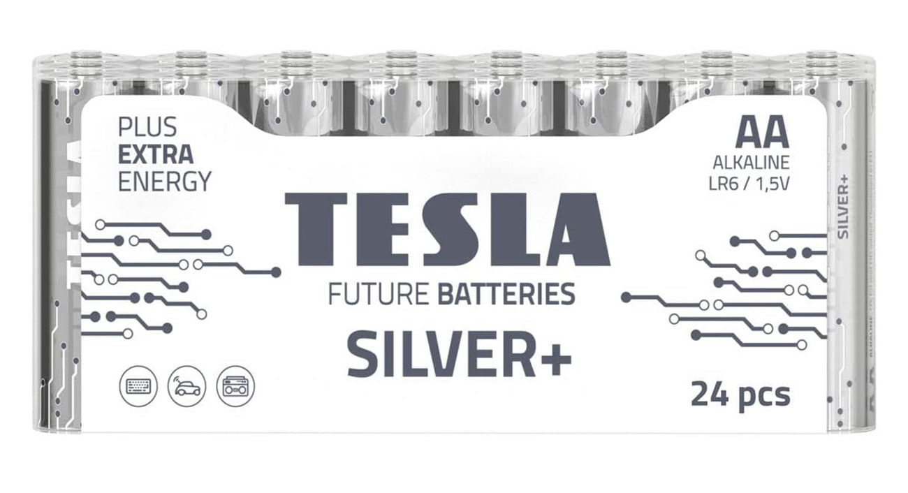 TESLA Silver+ AA Batteries / Pack of 24