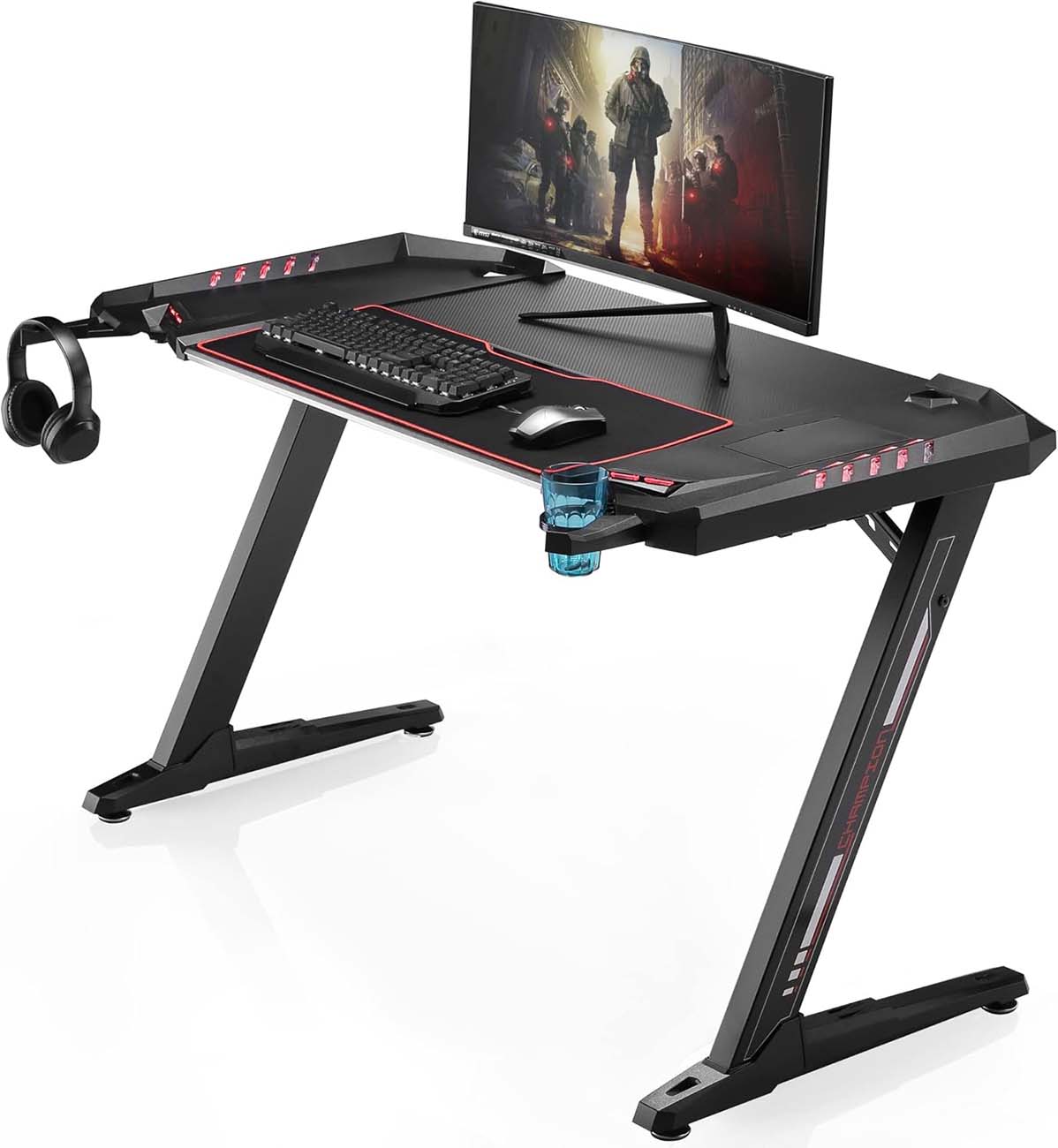 Eureka Z2 Gaming Table / Size 5.1 inch / RGB Lighting / Headset &amp; Cup Stand