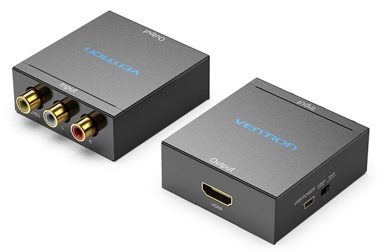 Vention Adapter / Convert RCA to HDMI / 1080P Resolution / 60Hz Refresh Rate