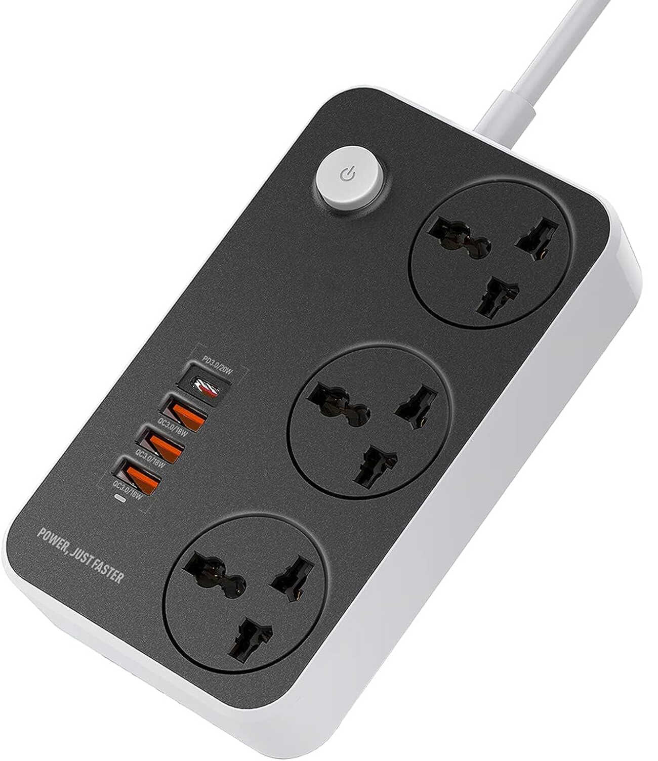 LDNIO Adapter with 3 International Outlets / 3 USB Ports / + USB Type-C PD Port