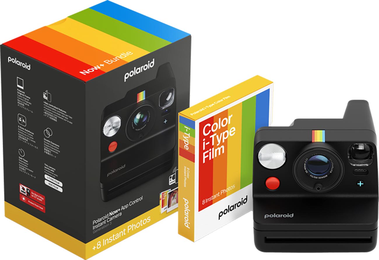 Polaroid Now Plus Instant Camera Gen 3 / With 8 Films / App Control / Battery Operated / Black