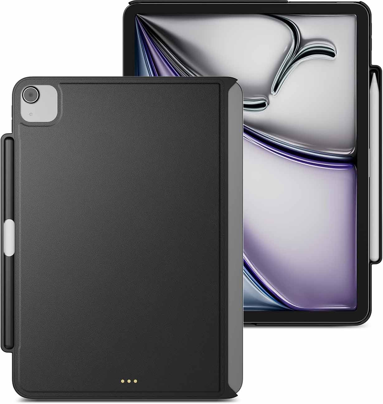 MagEasy CoverBuddy Case for iPad Air 11-inch 2024 / Support Apple Keyboard / Black Leather