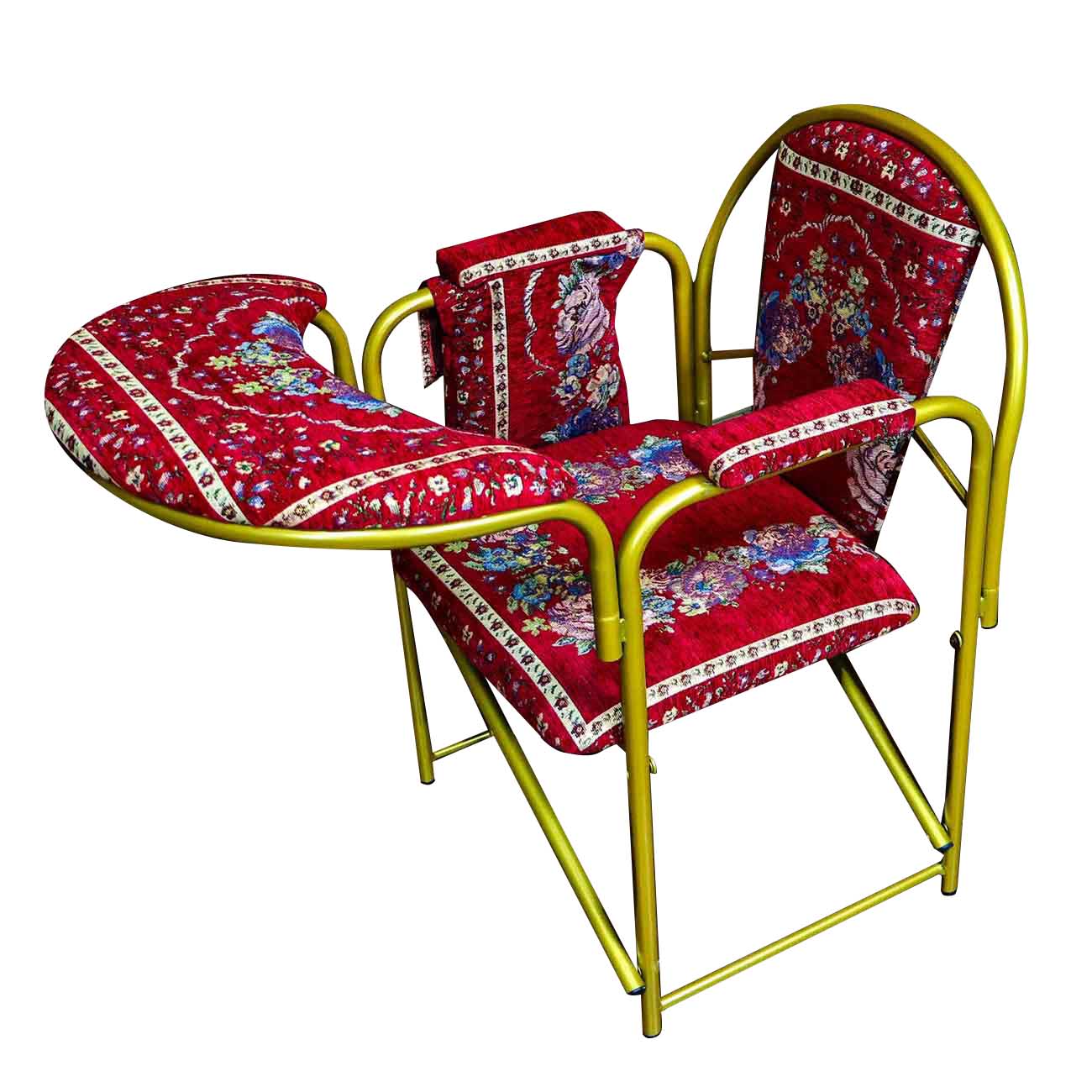 Sundus Prayer Chair / Built-in Pockets / Special Base for Sujud / Ergonomic Design / Red