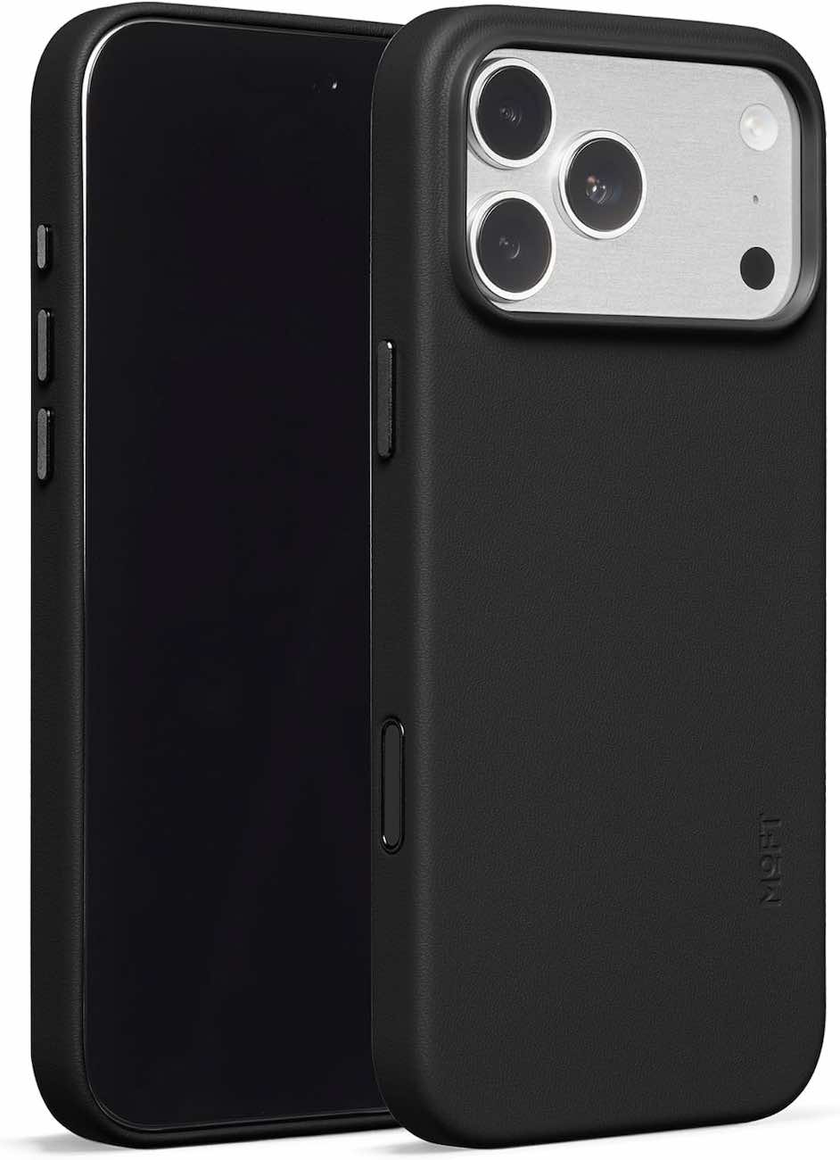 Moft Case for iPhone 17 Pro Max / Drop Resistant / Supports MagSafe / Vegan Leather / Jet Black