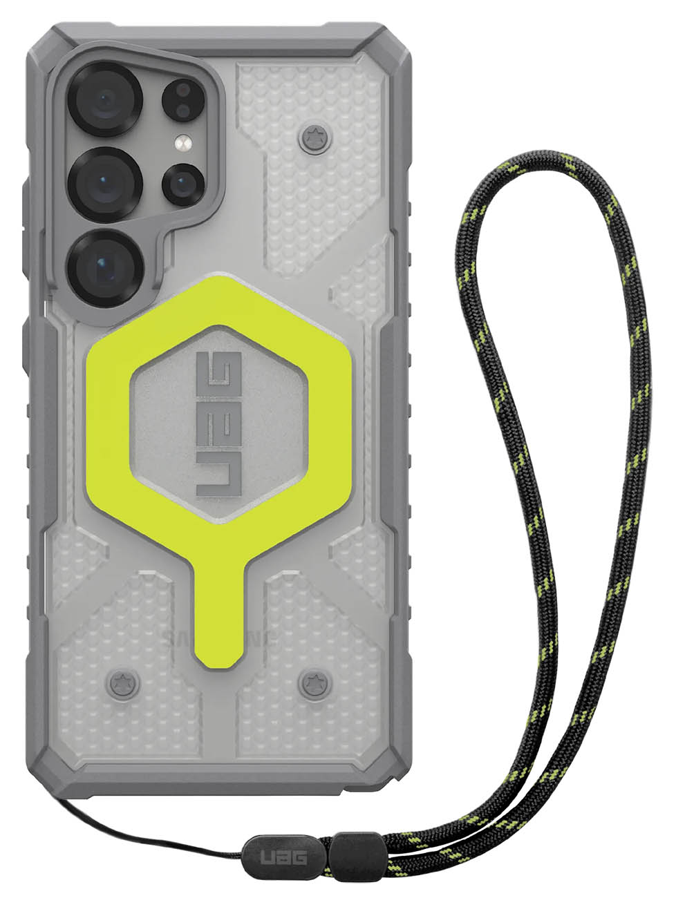 UAG Case for Galaxy S25 Ultra / With Wrist Strap / Glows in the Dark / MagSafe / Clear with Neon
