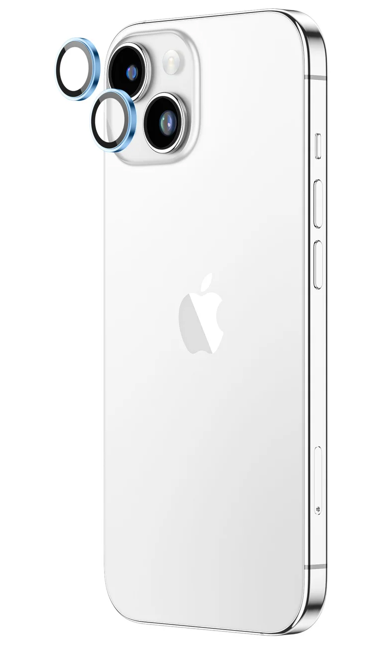 AmazingThing Lenses for iPhone 15 and 15 Plus Camera Protection / High Clarity / Blue