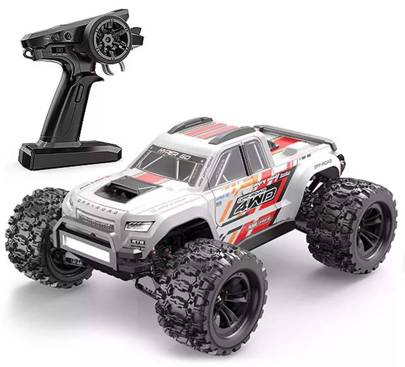 Hyper Go 10208 Electric Car / Remote Controlled / Battery-Powered / Shock-Resistant / Silver