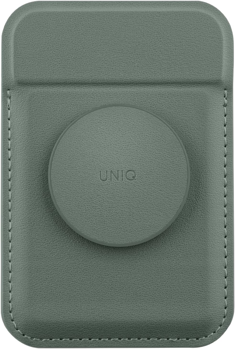 UNIQ Flixa Magnetic Phone Grip & Wallet / Supports MagSafe / Built-in Stand / Lichen Green
