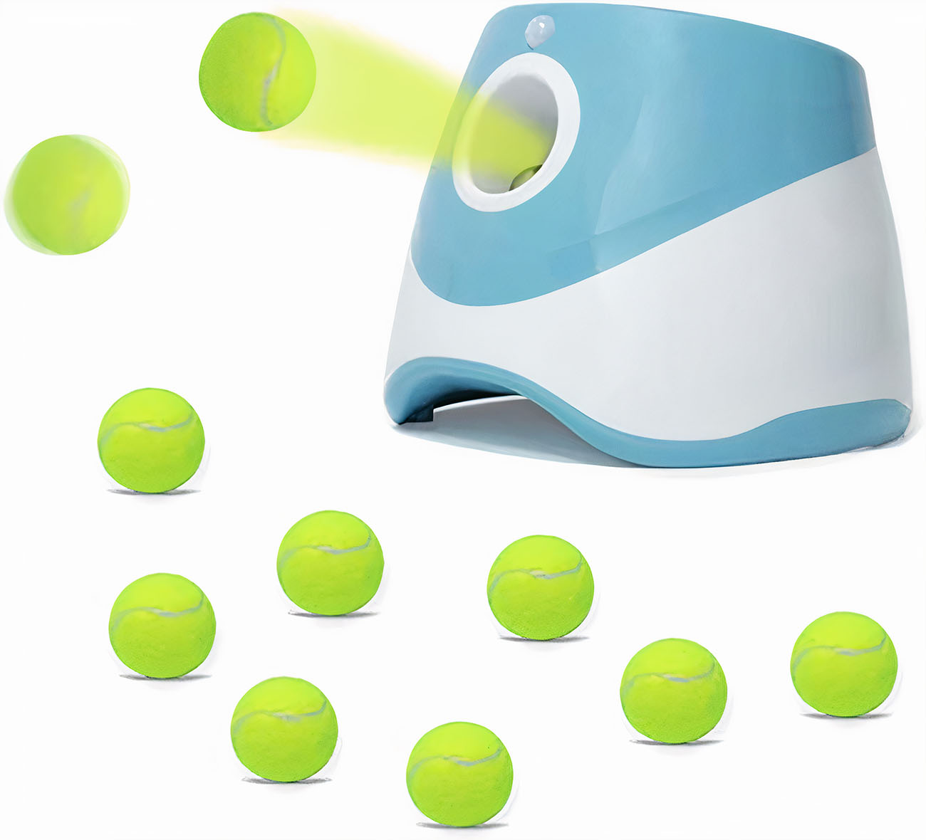 Pet Ball Launcher / Battery-Powered / Includes Balls / Speed Control / Blue