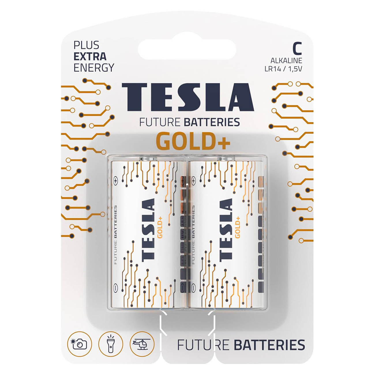 TESLA Gold+ C Batteries / Pack of 2