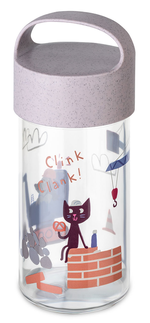 Koziol Trucks Kids Water Bottle / 500ml Capacity / Keeps Drinks Cold / Grey