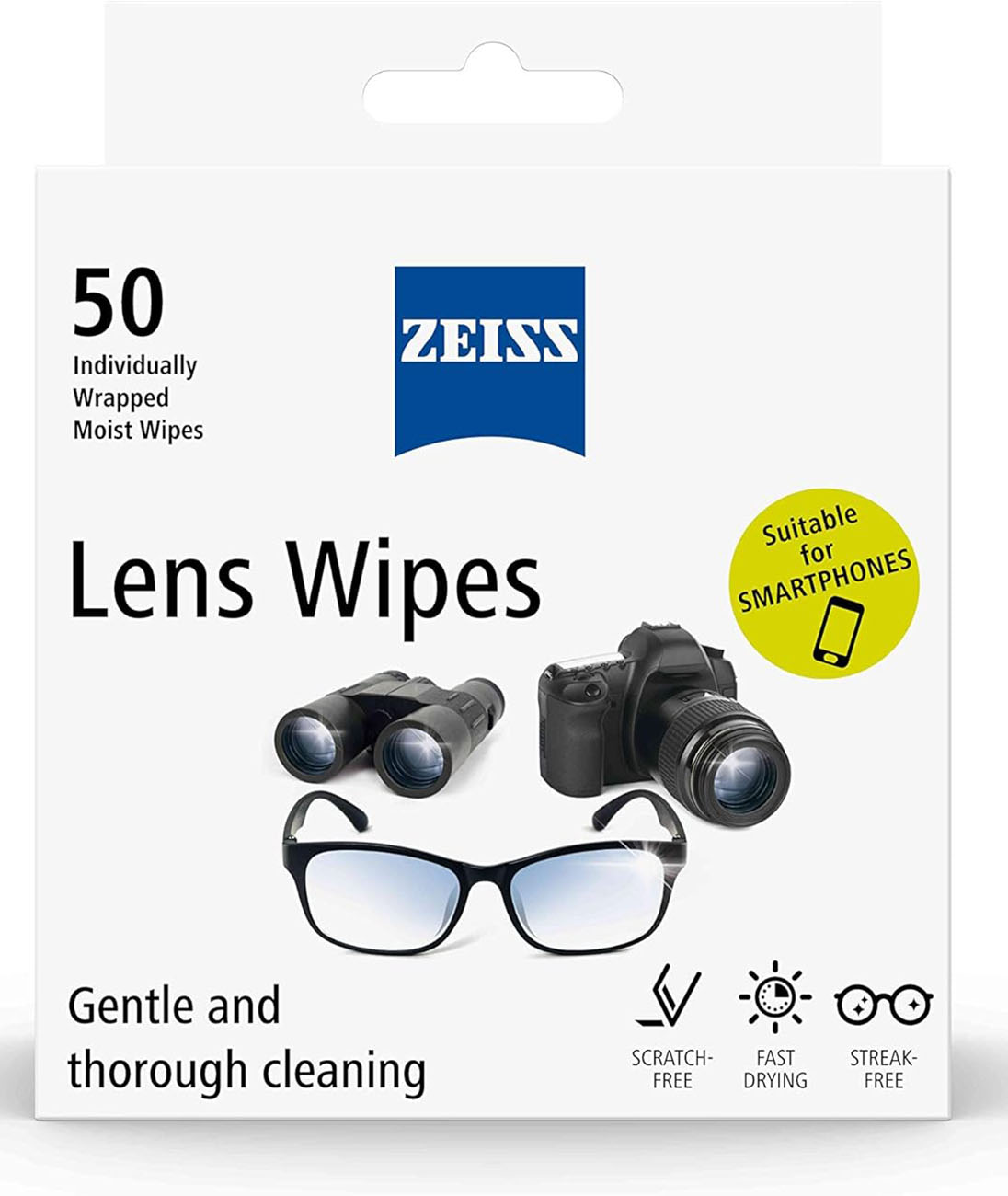 ZEISS Screen & Glass Cleaning Wipes Pack / Contains 50 Pieces