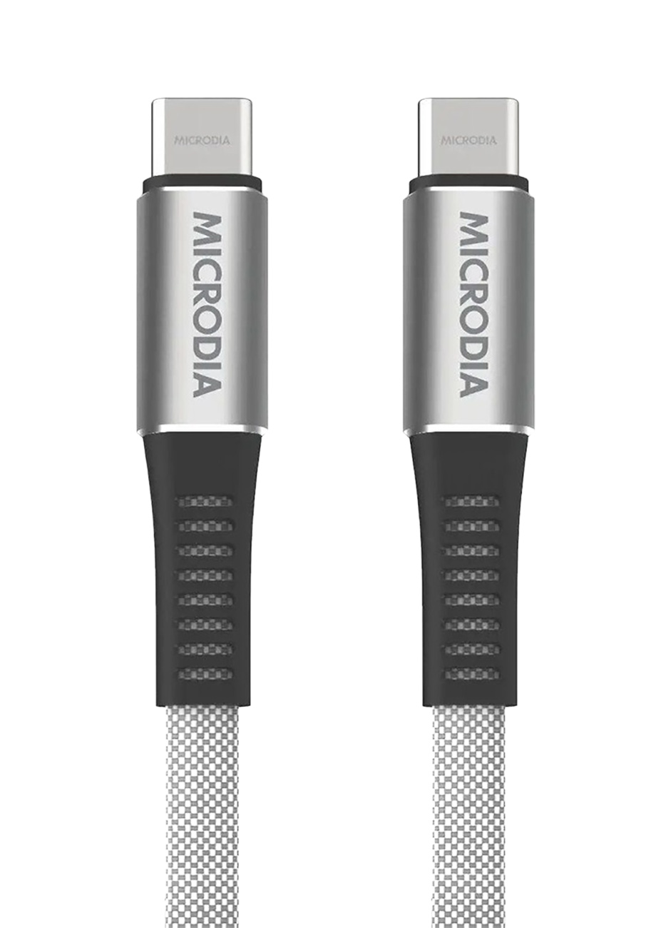 Microdia Cable / Type-C to Type-C / Fast Charging / 100W Power / 1.3m Length / Grey