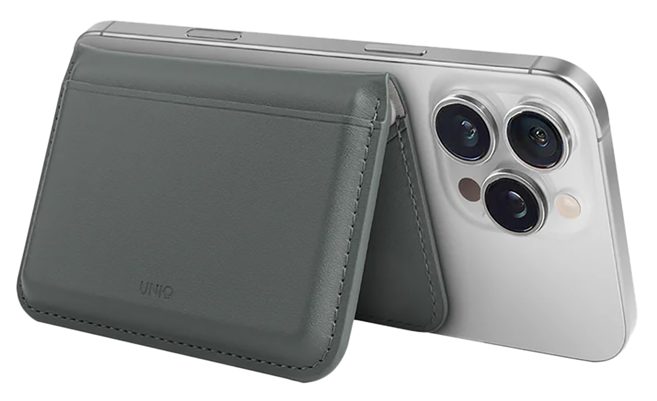 UNIQ Lyden DS Magnetic Phone Stand & Wallet / Supports MagSafe / Lichen Green