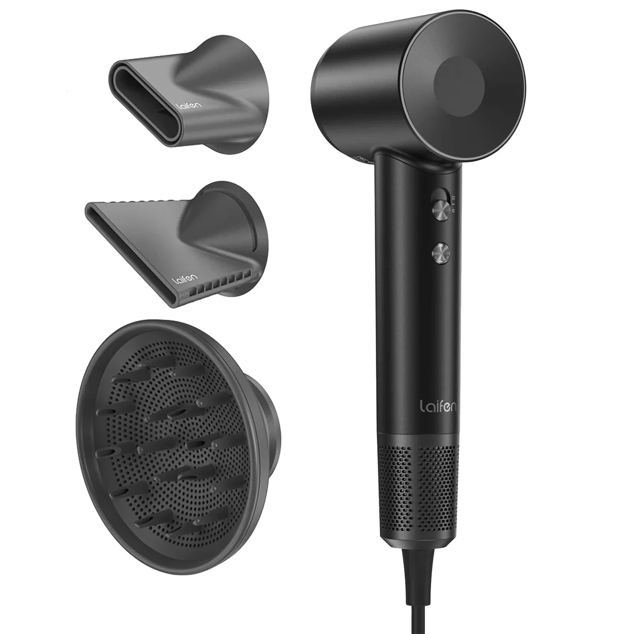 Laifen Swift Special Professional Hair Dryer / With 3 Attachments / Compact & Portable / Black