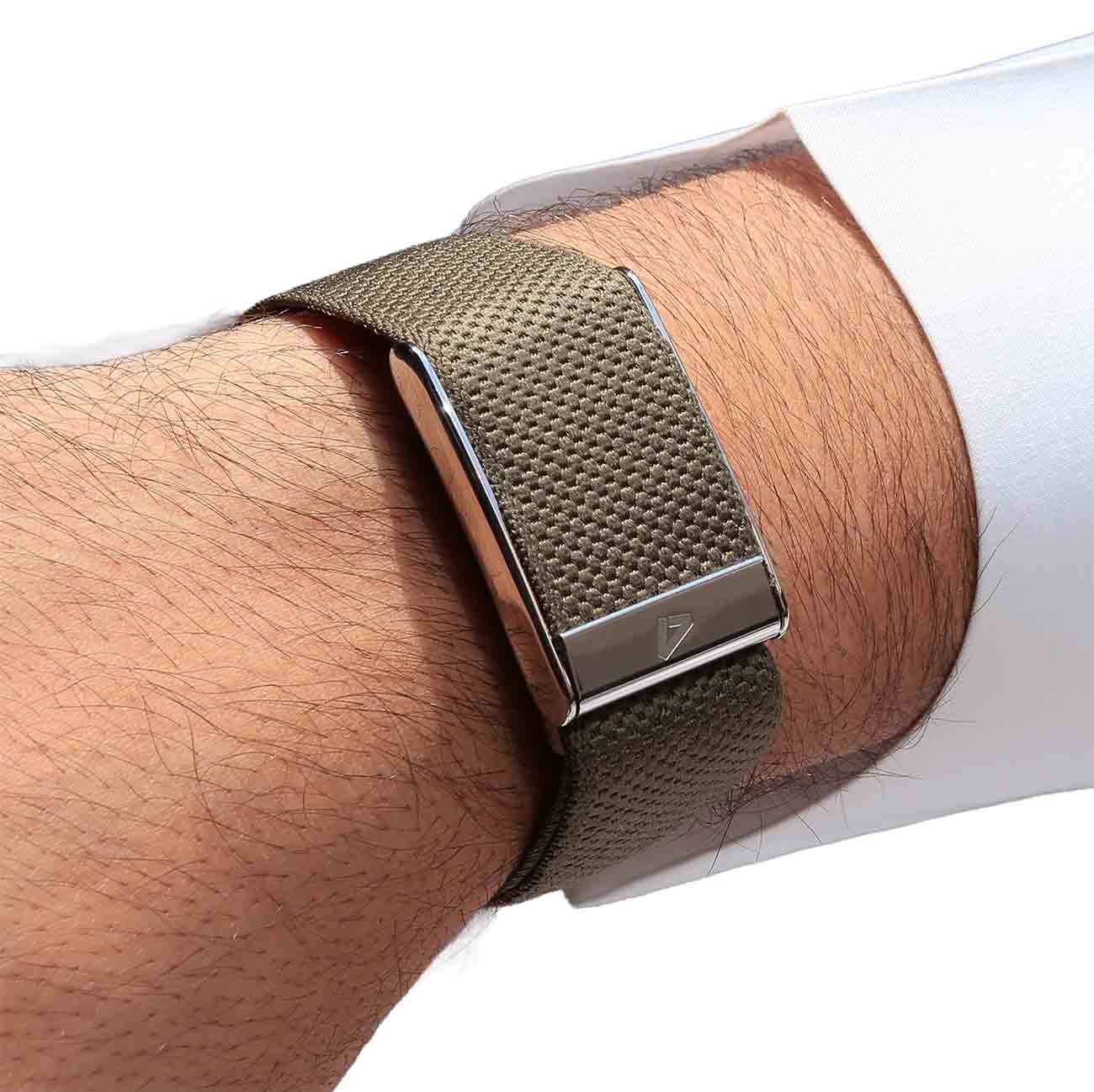 Dash Strap for Whoop 5 MG / Olive Green with Shiny Silver Frame