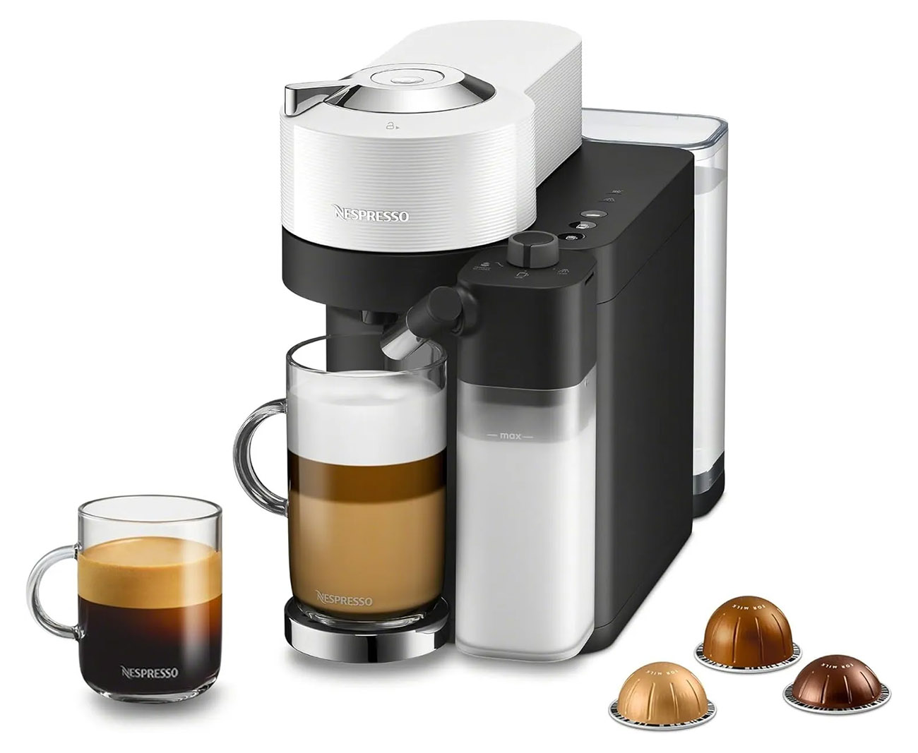 NesPresso Vertuo Lattissima Coffee Machine / 1.6L Capacity / With Steam Wand / Supports Capsules