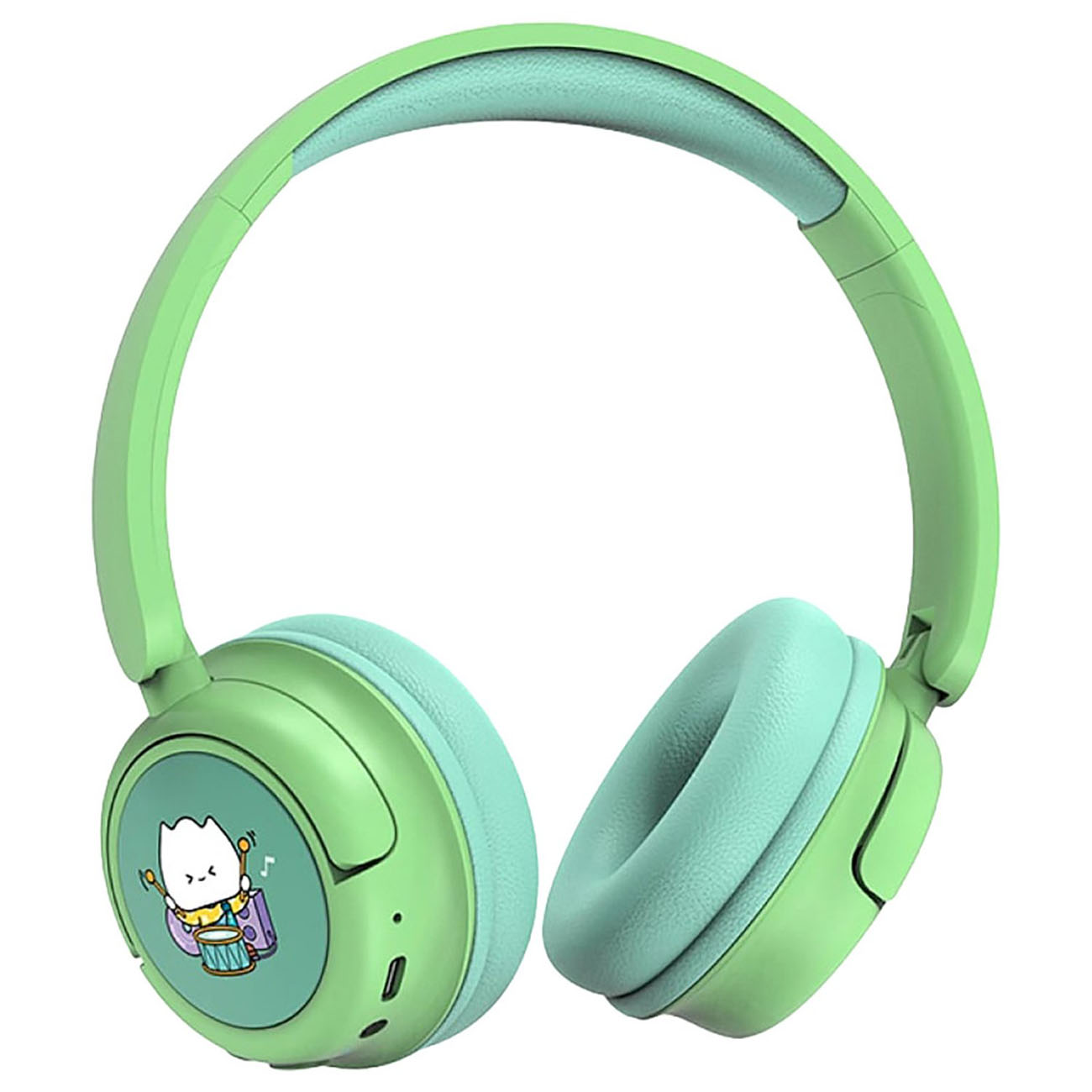 Wiwu Kids Headphones / Wired & Wireless / Adjustable Design / Protect Children Hearing / Green