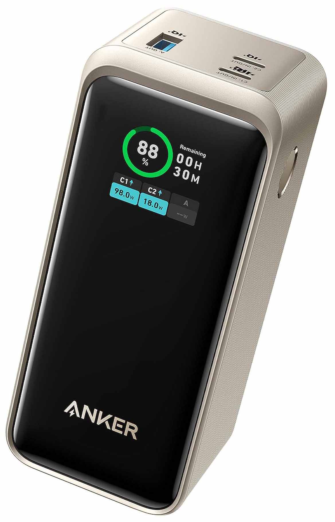 Anker Prime Power Bank / 20000 mAh Capacity / 2 USB-C Ports & 1 USB-A Port / 200W Power