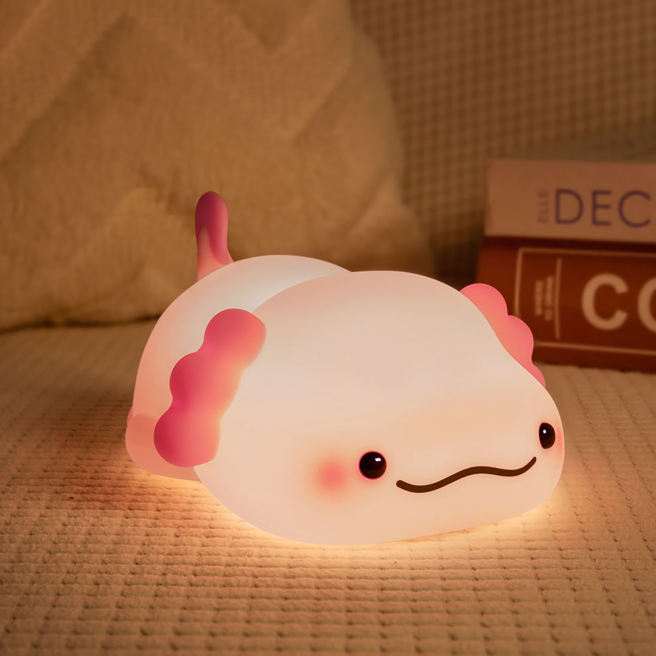 Cute Axolotl Light / Made of Soft Silicone / Squeezable & Soft