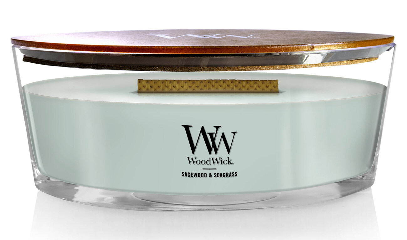 Woodwick Scented Candle / Sagewood & Seagrass / Large