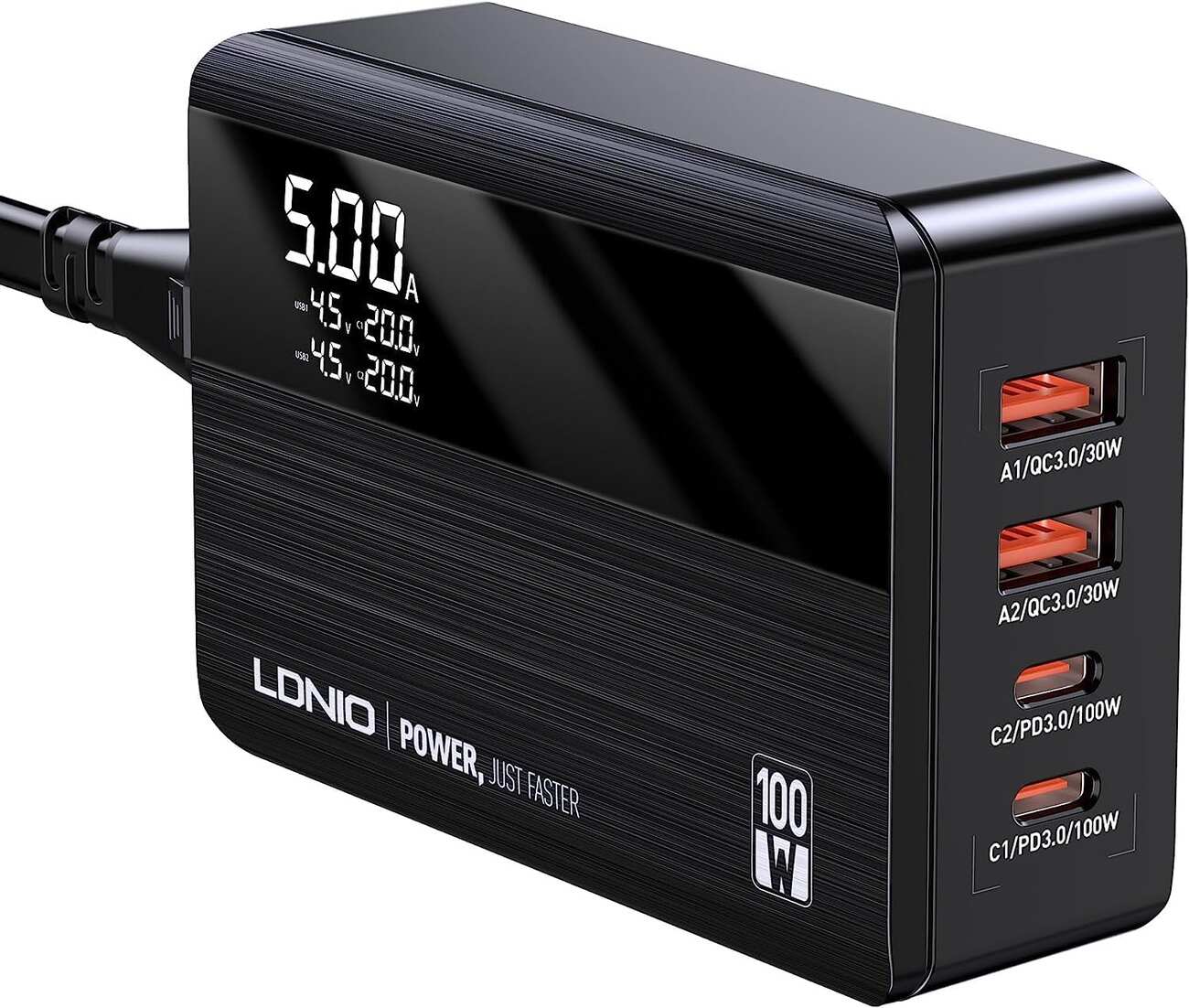 LDNIO GaN Charger / 2 USB + 2 Type-C ports / 100 Watts Power