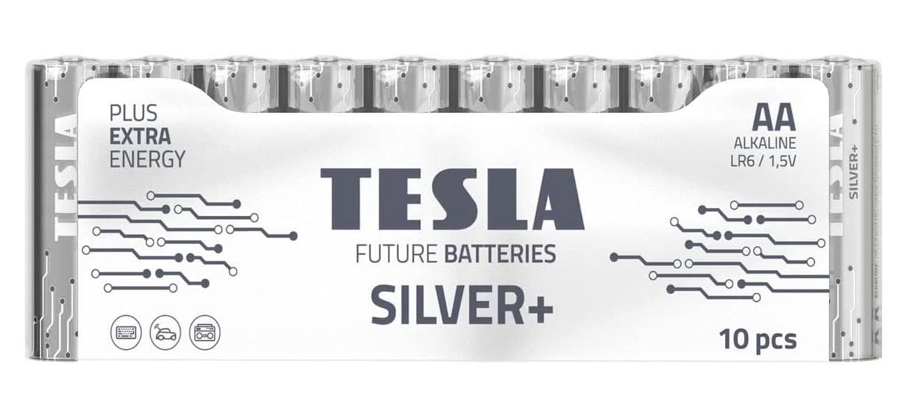 TESLA Silver+ AA Batteries / Pack of 10