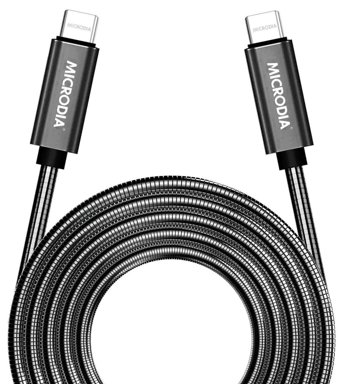 Microdia ExeCable Steel / Type-C to Type-C / 60W Power / Fast Charging / 1.3 Meter / Black