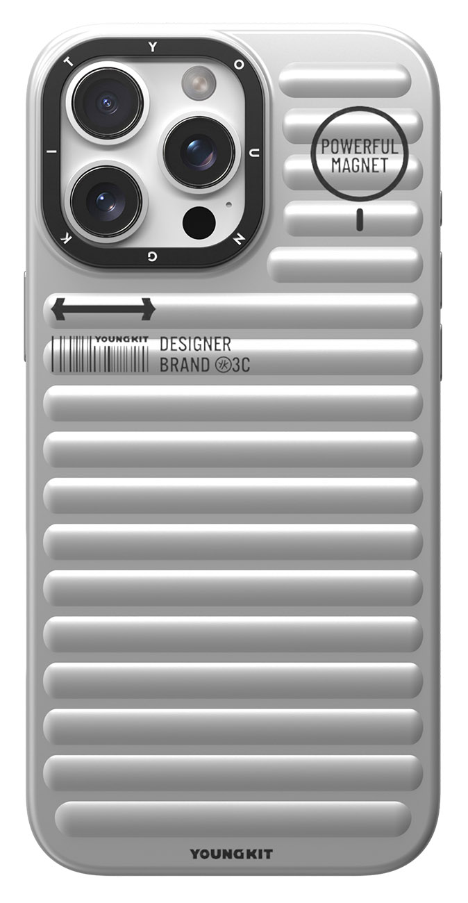 YoungKit Case for iPhone 16 Pro Max / Support MagSafe / Drop Resistant / Pearl Silver