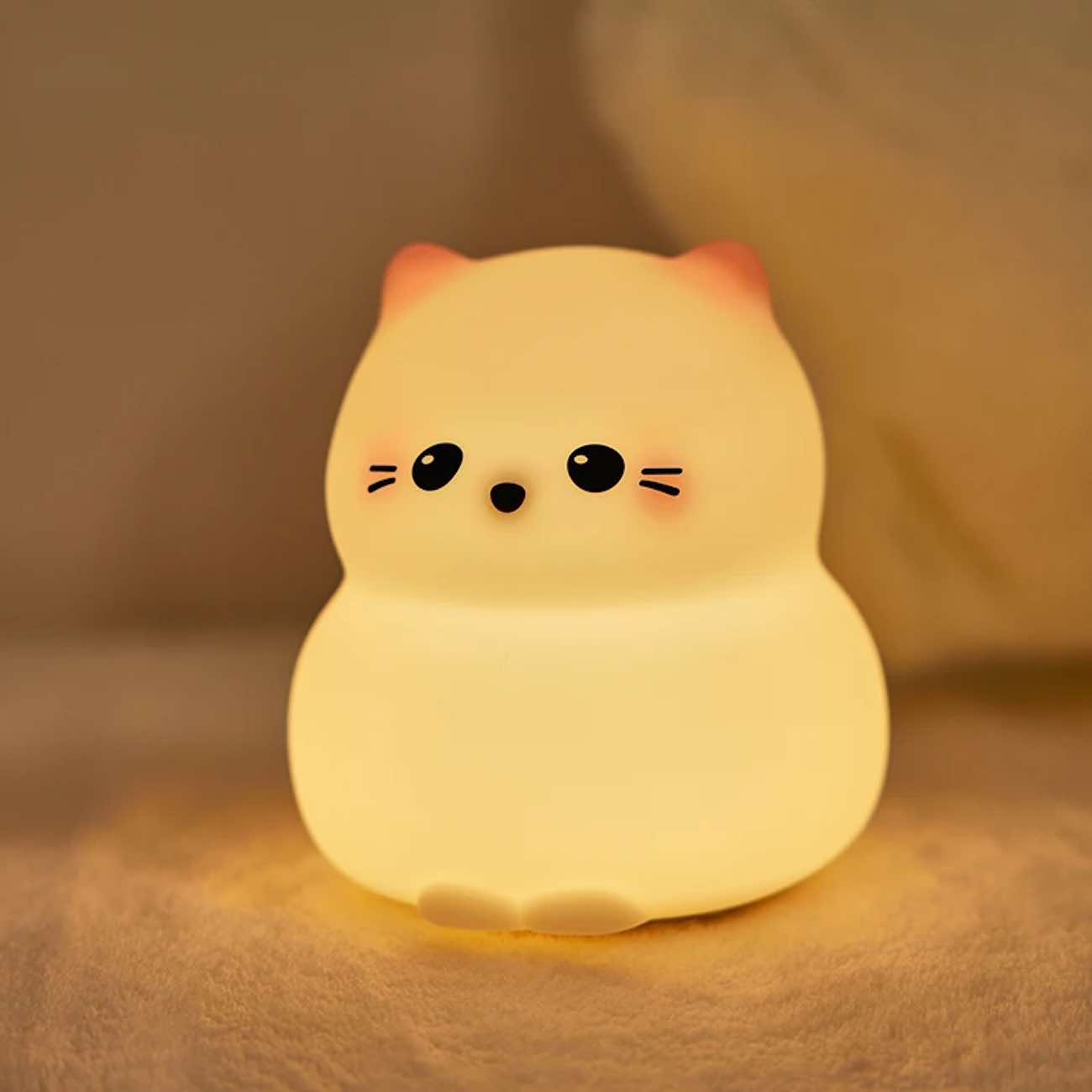 Cute Cat Light / Soft Silicone / Squeezable / Battery-Powered