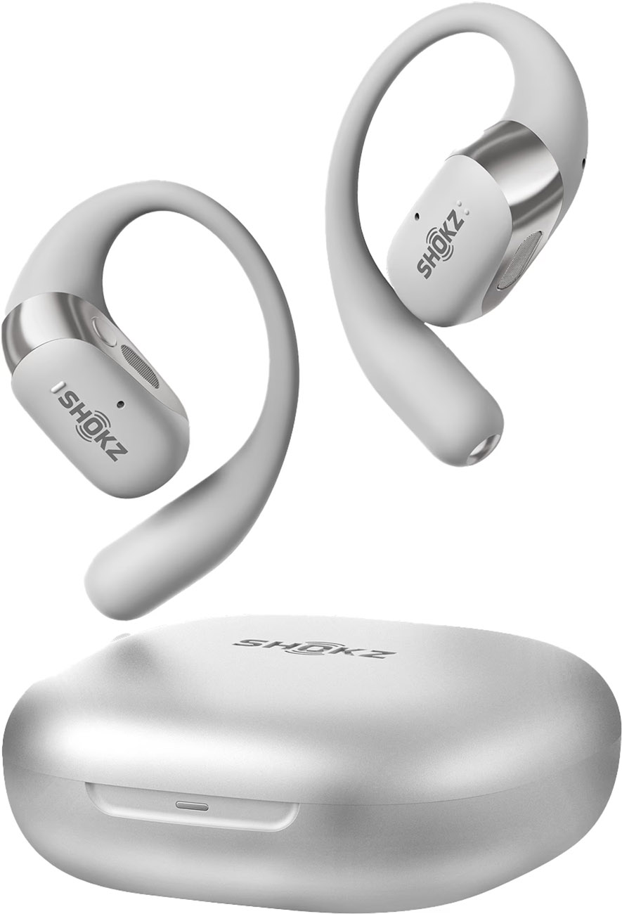 Shokz OpenFit 2+ Wireless Earbuds / Enhanced Sound + Wireless Charging / 48 Hours of Use / White