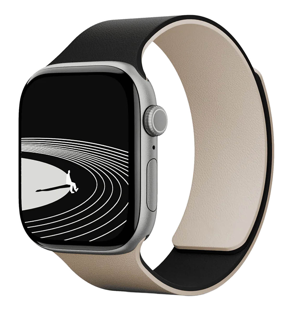 Moft Snap Apple Watch Band / 44 / 45 / 46 / 49 / Magnetic / Silicone / Reversible / Black & Beige