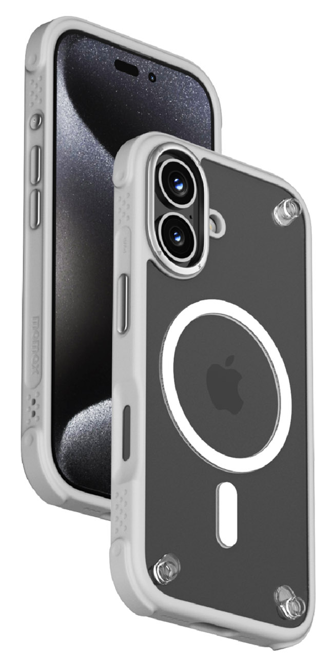 Momax Air Case for iPhone 16 Plus / MagSafe / Drop-resistant / Clear With Grey Frame