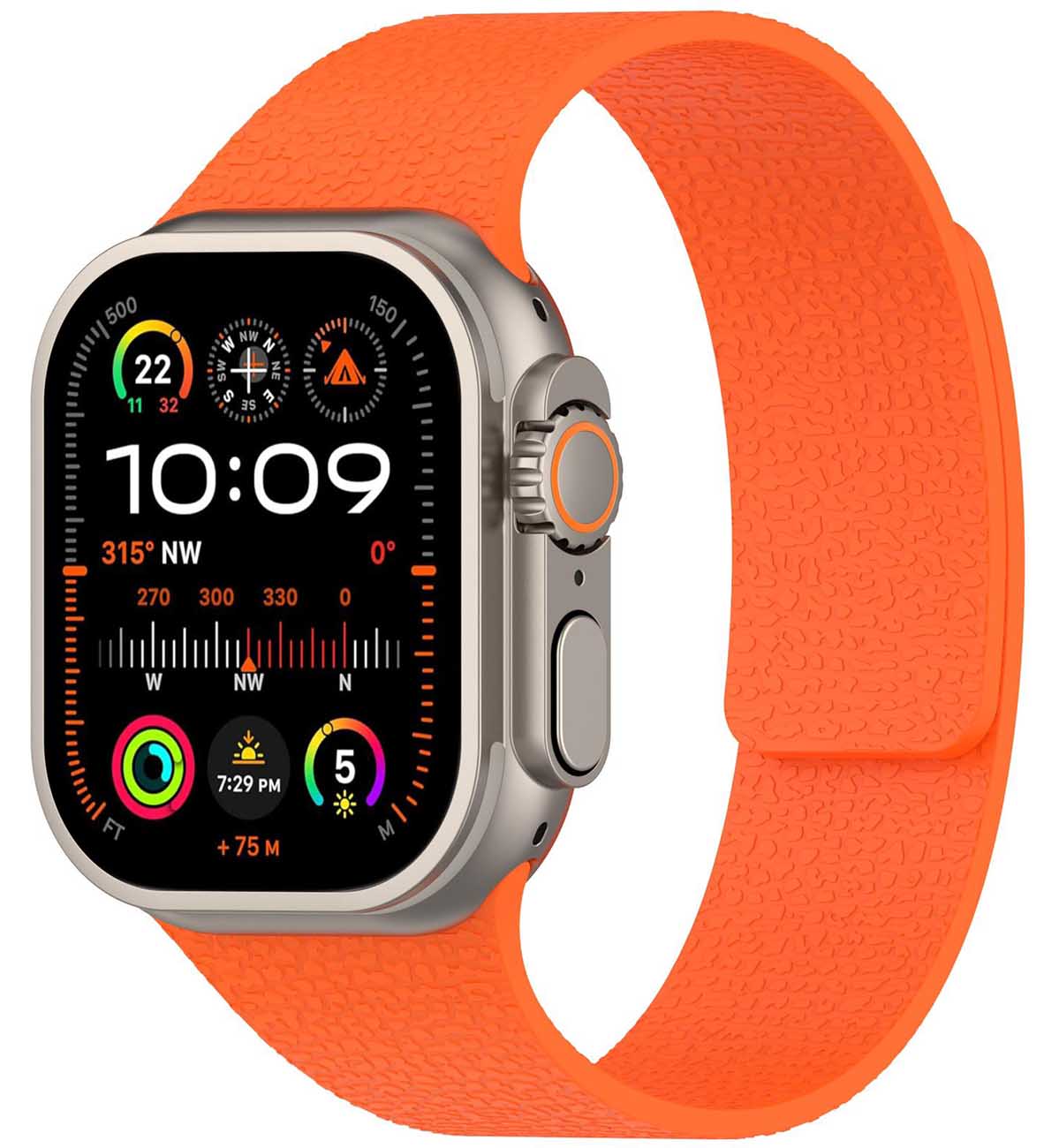 974Bands Apple Watch Strap / Magnetic / Size 42 / 44 / 45 / 49 / Soft Silicone / Orange